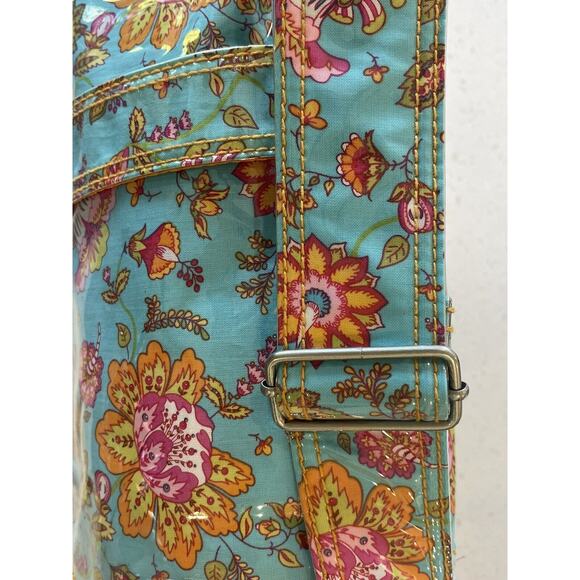 Kalencom Laminated Diaper Buckle Bag Turquoise Pink Gypsy Wildflower - Picture 5 of 10
